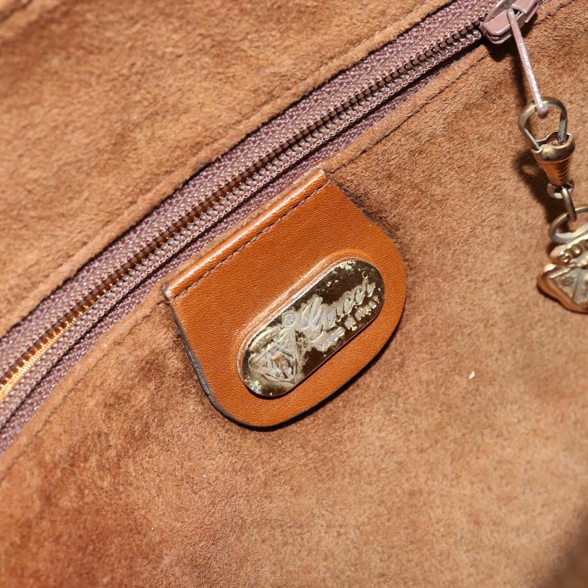 GUCCI Shoulder Bag Leather Brown Gold 007 115 4916 Auth 146929