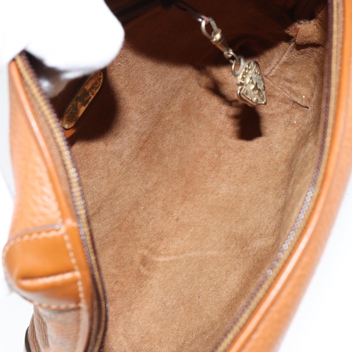 GUCCI Shoulder Bag Leather Brown Gold 007 115 4916 Auth 146929