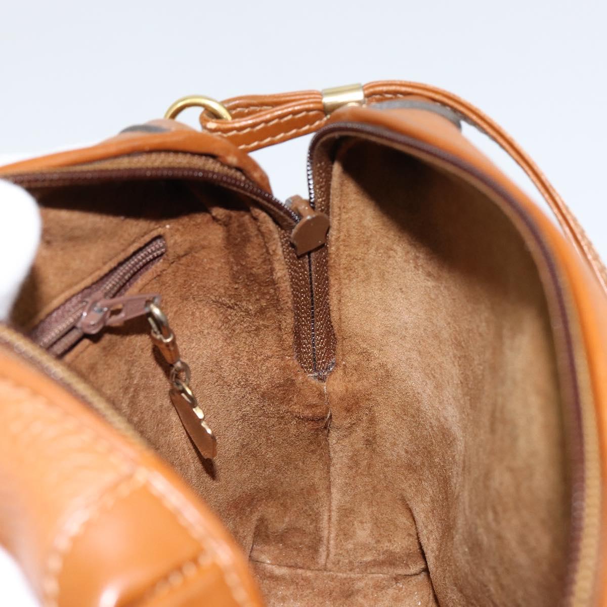 GUCCI Shoulder Bag Leather Brown Gold 007 115 4916 Auth 146929