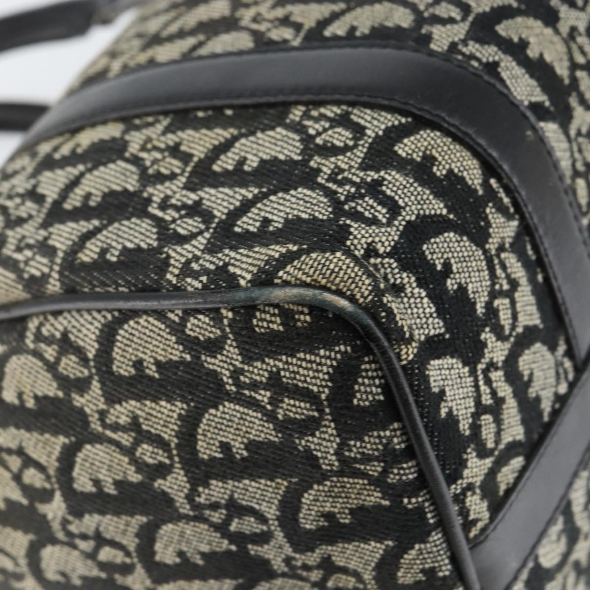 Christian Dior Trotter Canvas Mini Boston Bag Black Silver Auth 146933