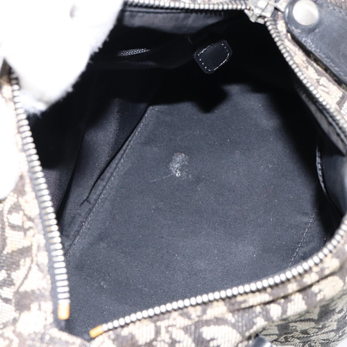 Christian Dior Trotter Canvas Mini Boston Bag Black Silver Auth 146933