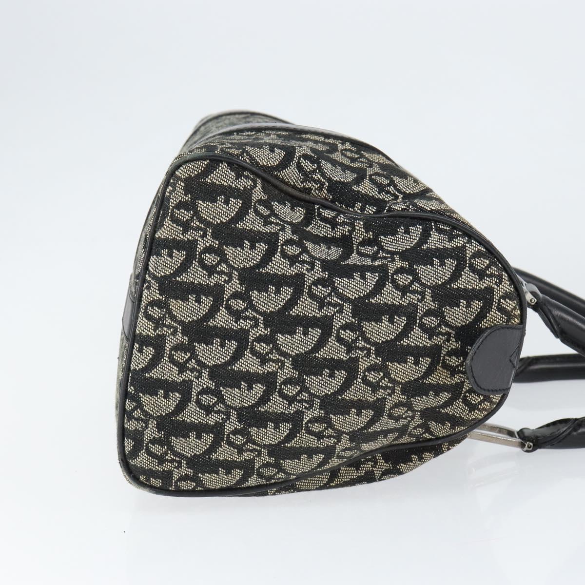 Christian Dior Trotter Canvas Mini Boston Bag Black Silver Auth 146933