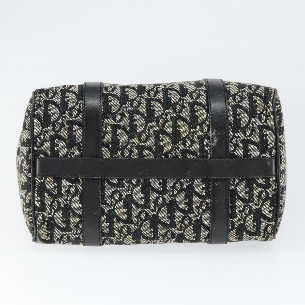 Christian Dior Trotter Canvas Mini Boston Bag Black Silver Auth 146933