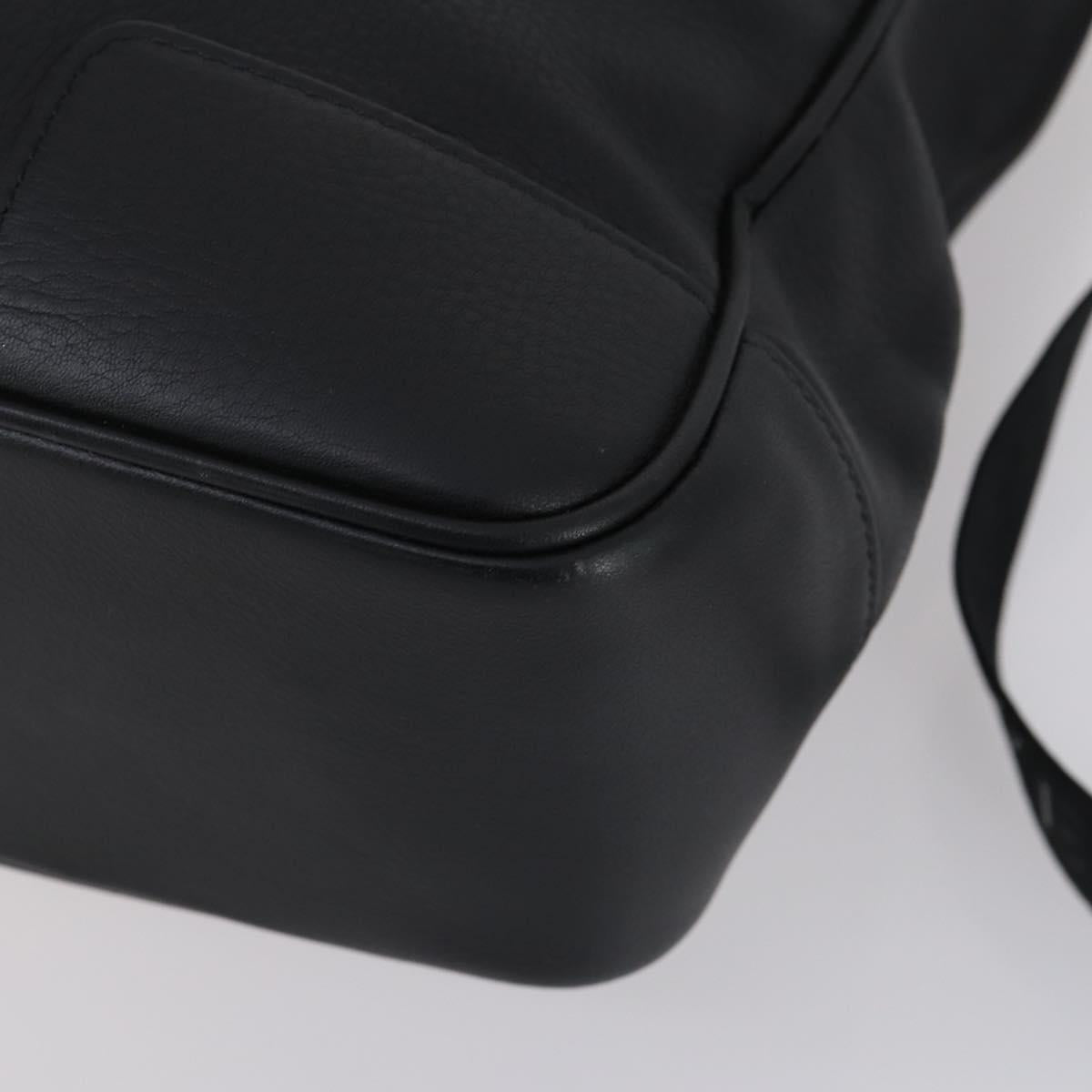 LOEWE Anagram Business Bag Leather 2way Black Silver Auth 146935