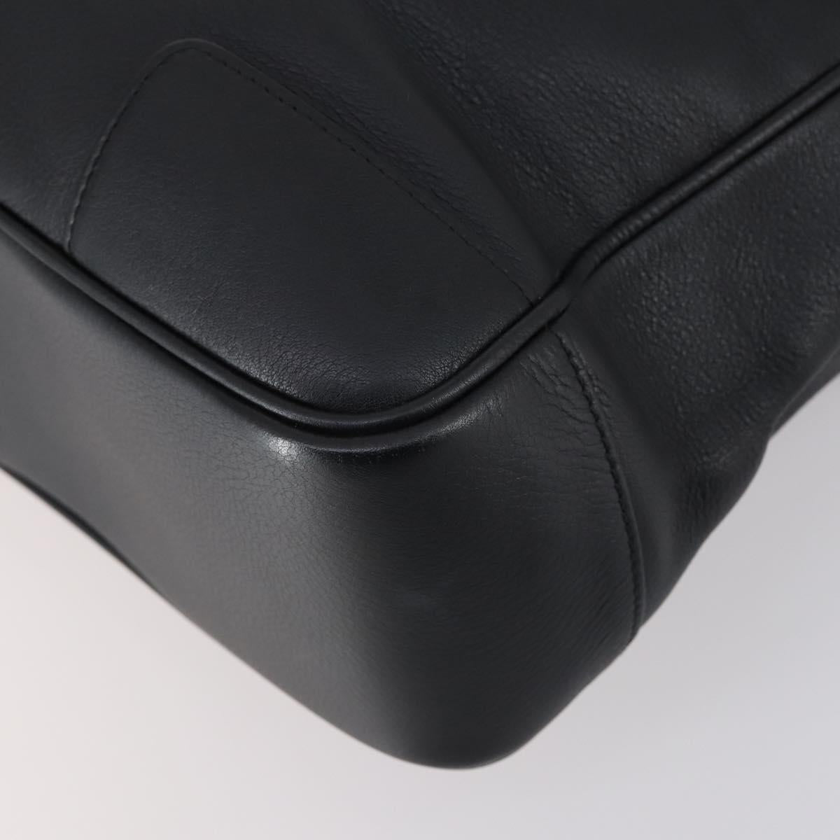 LOEWE Anagram Business Bag Leather 2way Black Silver Auth 146935