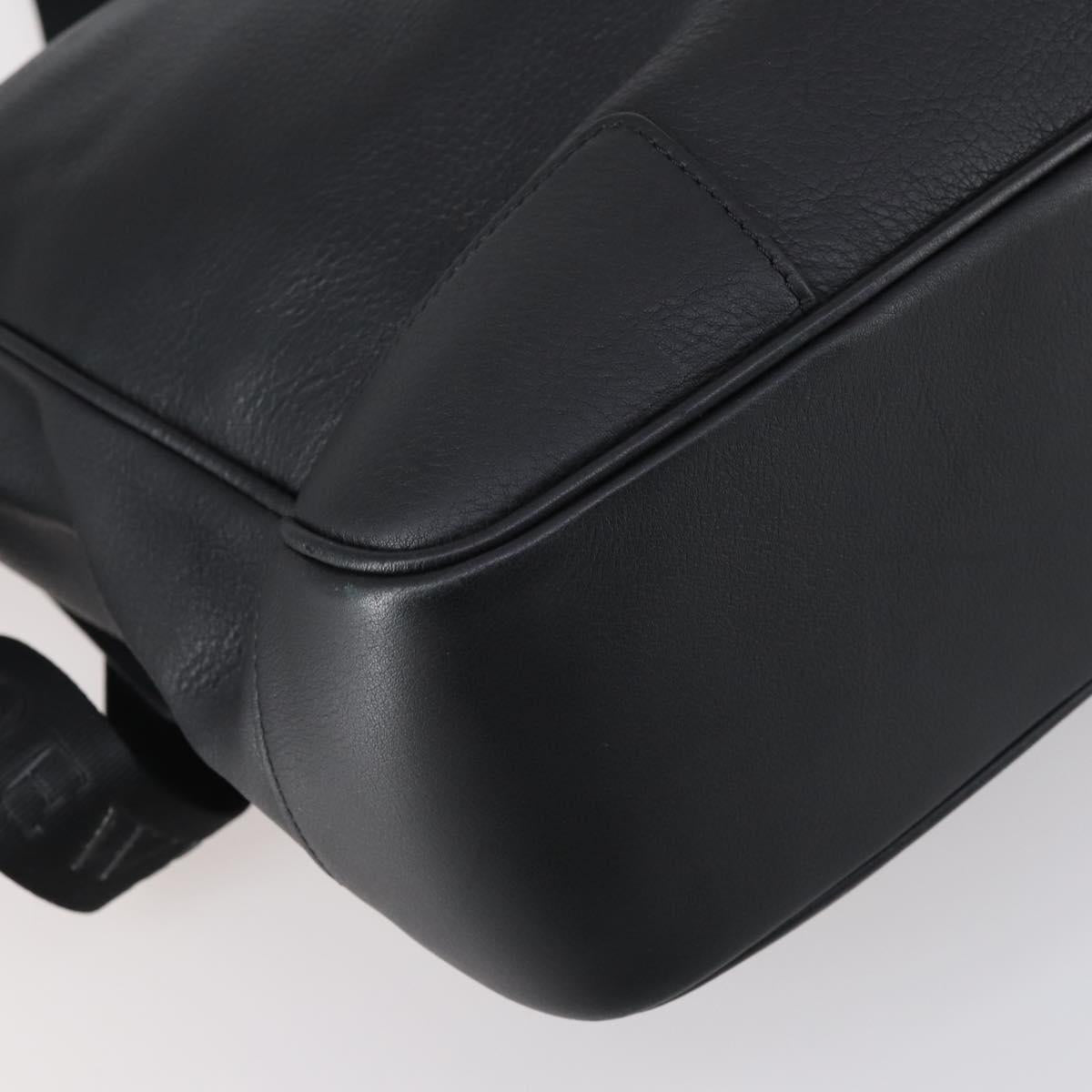 LOEWE Anagram Business Bag Leather 2way Black Silver Auth 146935