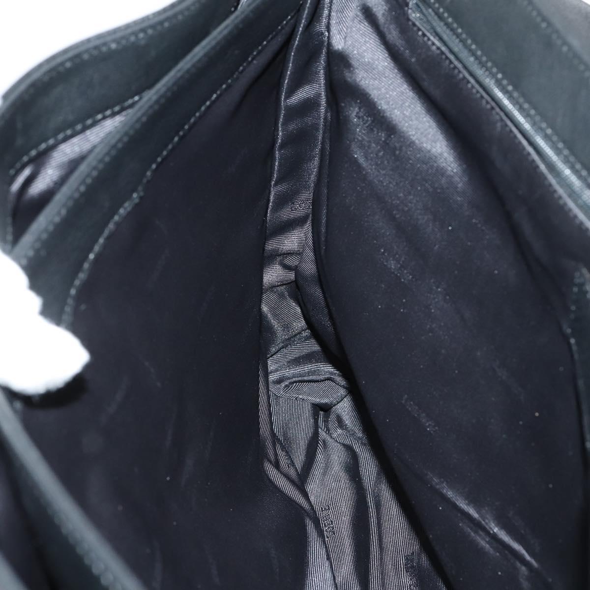 LOEWE Anagram Business Bag Leather 2way Black Silver Auth 146935