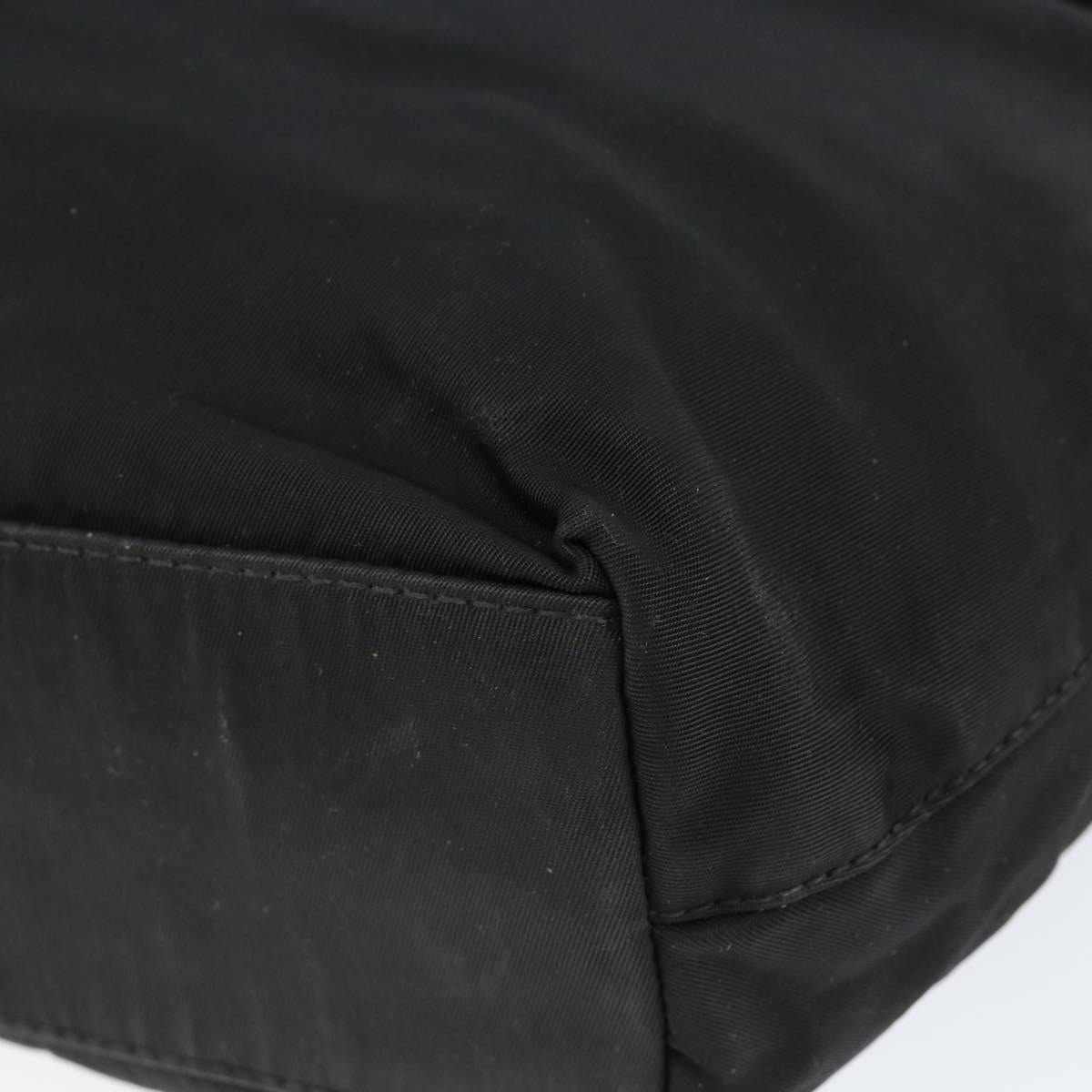 Christian Dior Maris Pearl Hand Bag Nylon Black Silver Auth 146947