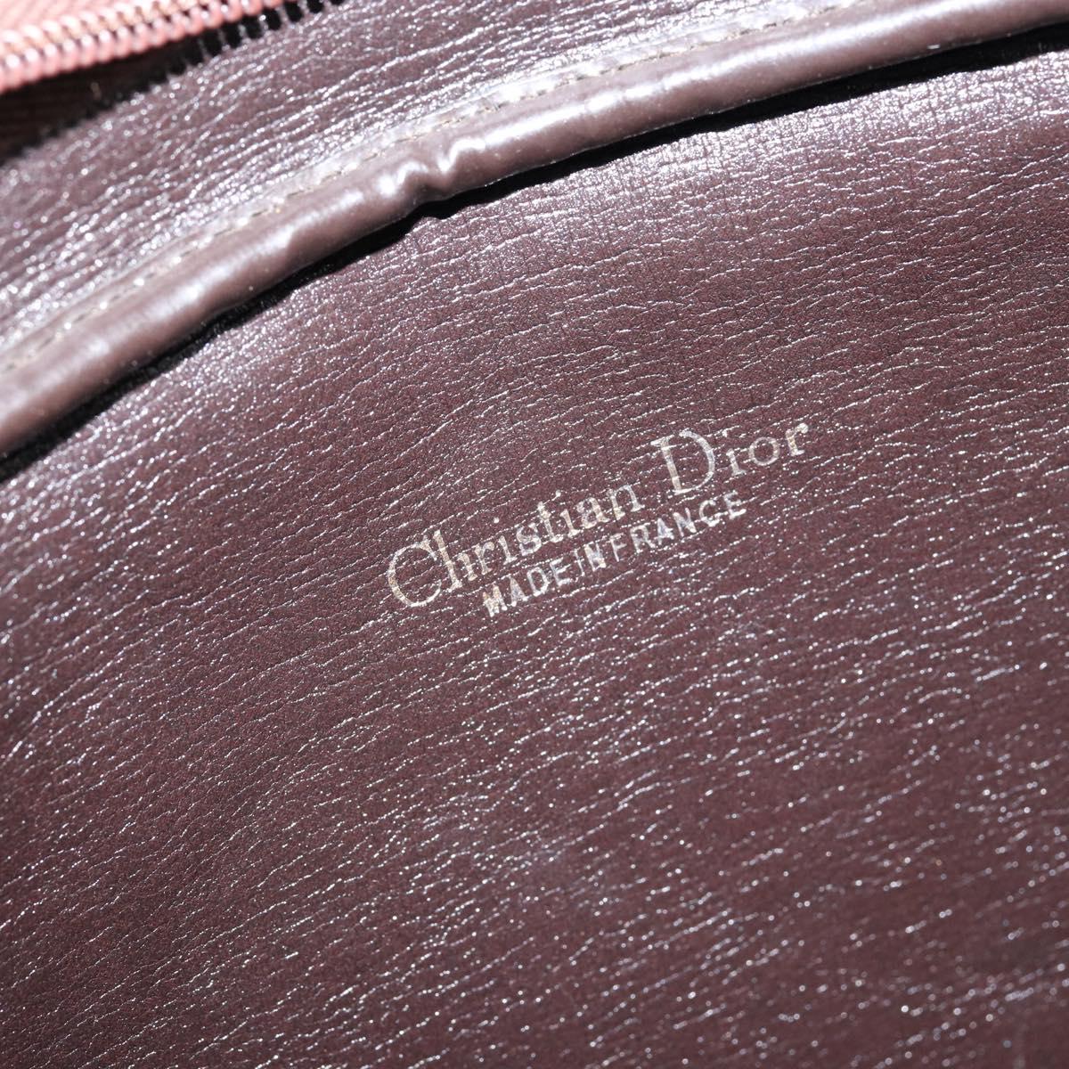 Christian Dior Trotter Canvas Shoulder Bag Brown Gold Auth 146954