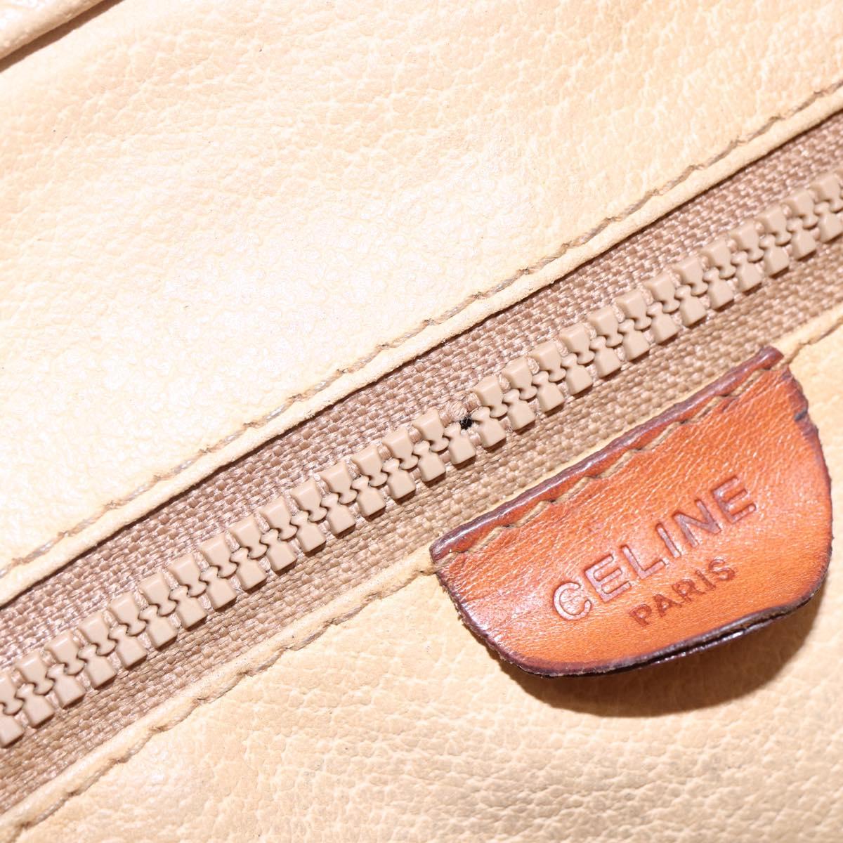 CELINE Macadam Canvas Tote Bag PVC Leather Brown Gold Auth 146956