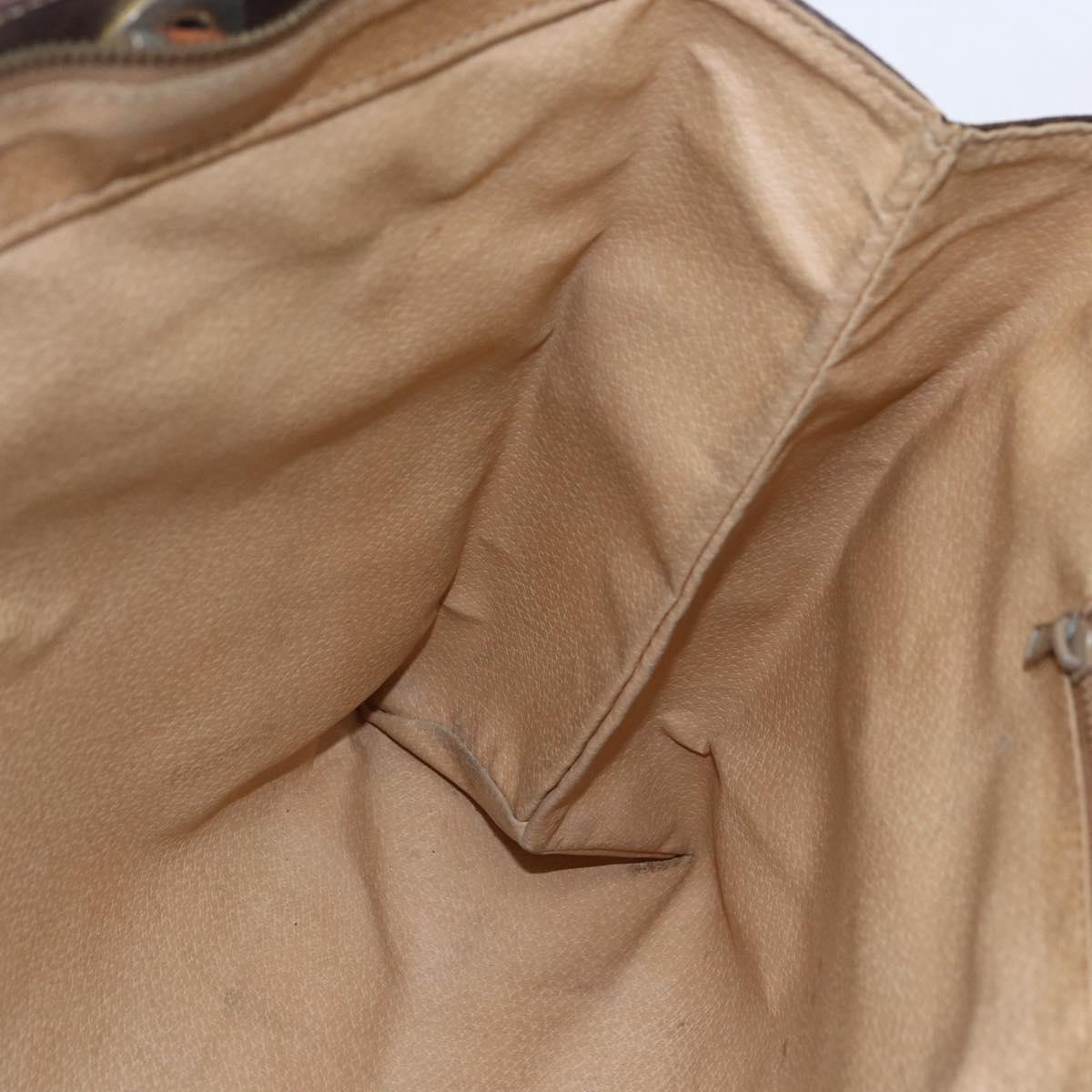 CELINE Macadam Canvas Tote Bag PVC Leather Brown Gold Auth 146956