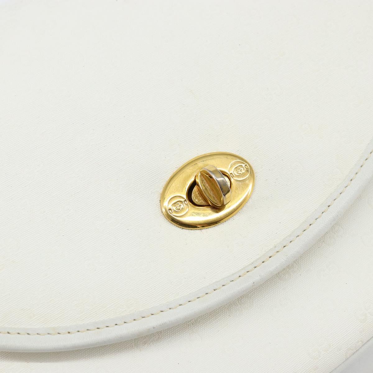 GUCCI Micro GG Supreme Shoulder Bag PVC White Gold 001 406 0259 Auth 146962