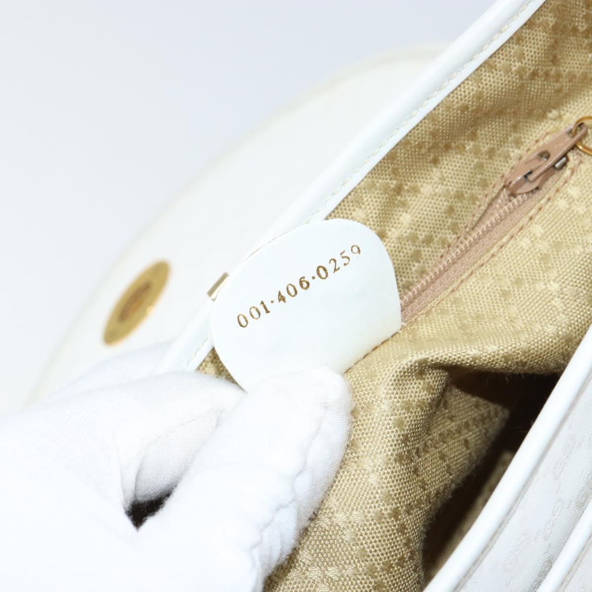 GUCCI Micro GG Supreme Shoulder Bag PVC White Gold 001 406 0259 Auth 146962