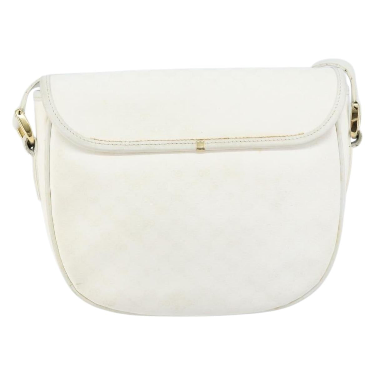 GUCCI Micro GG Supreme Shoulder Bag PVC White Gold 001 406 0259 Auth 146962