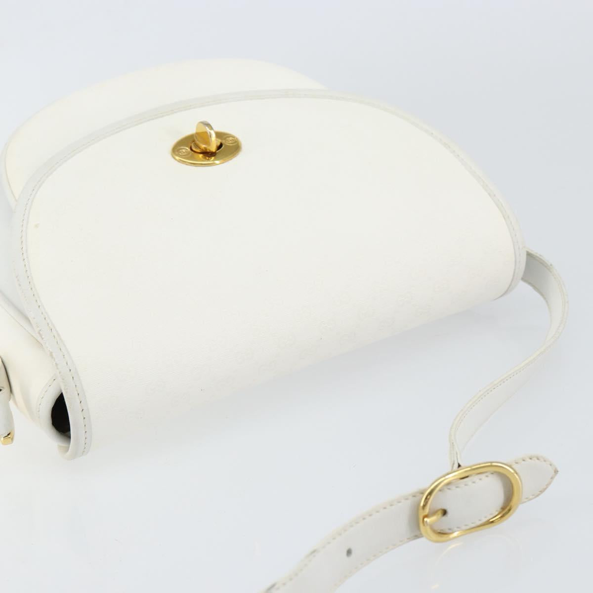 GUCCI Micro GG Supreme Shoulder Bag PVC White Gold 001 406 0259 Auth 146962