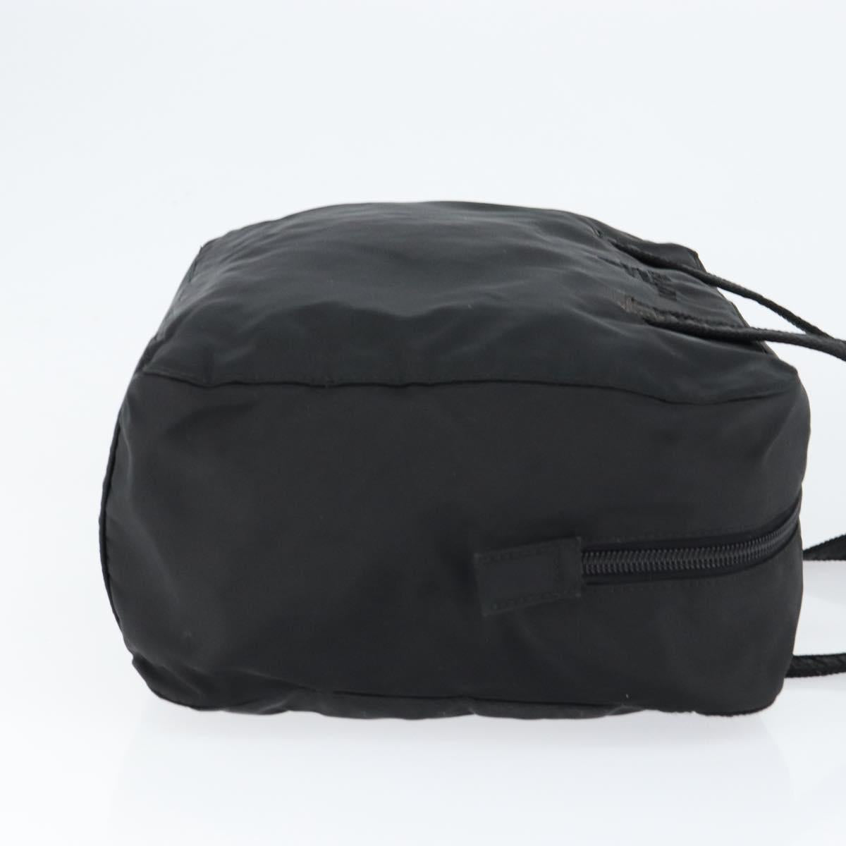 PRADA Hand Bag Nylon Black Silver Auth 146965