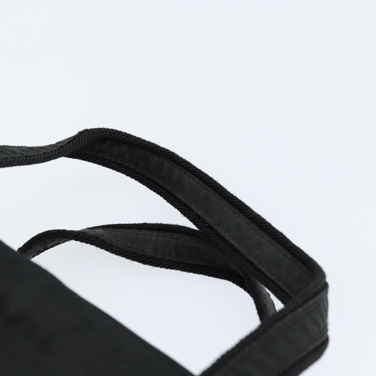 PRADA Hand Bag Nylon Black Silver Auth 146965