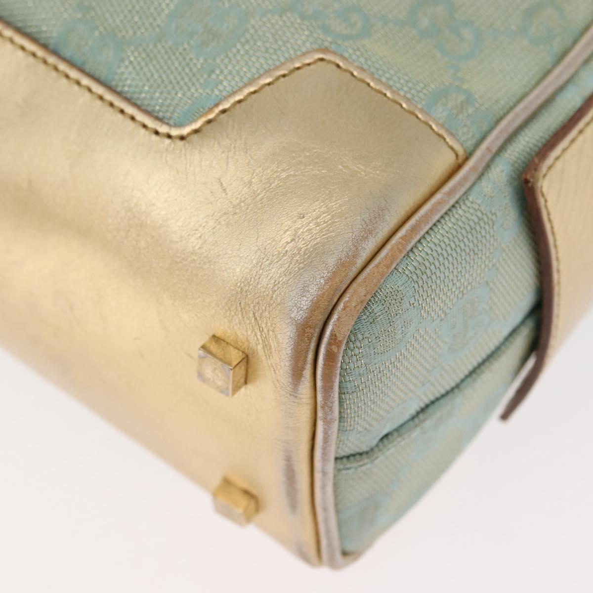 GUCCI GG Canvas Hand Bag Peppermint Gold 000 0852 Auth 146975