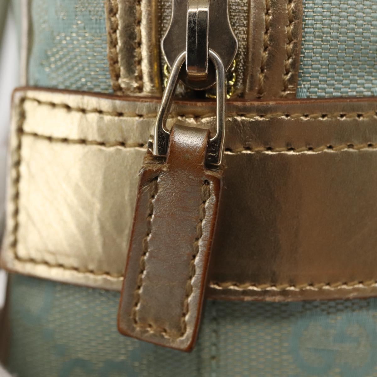 GUCCI GG Canvas Hand Bag Peppermint Gold 000 0852 Auth 146975