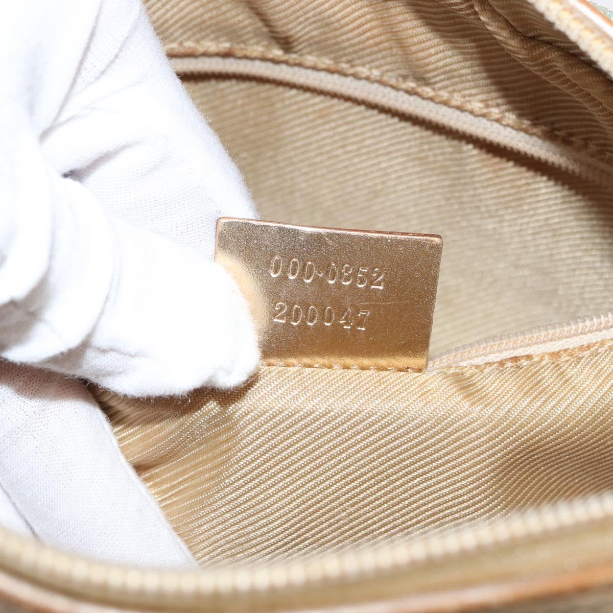 GUCCI GG Canvas Hand Bag Peppermint Gold 000 0852 Auth 146975