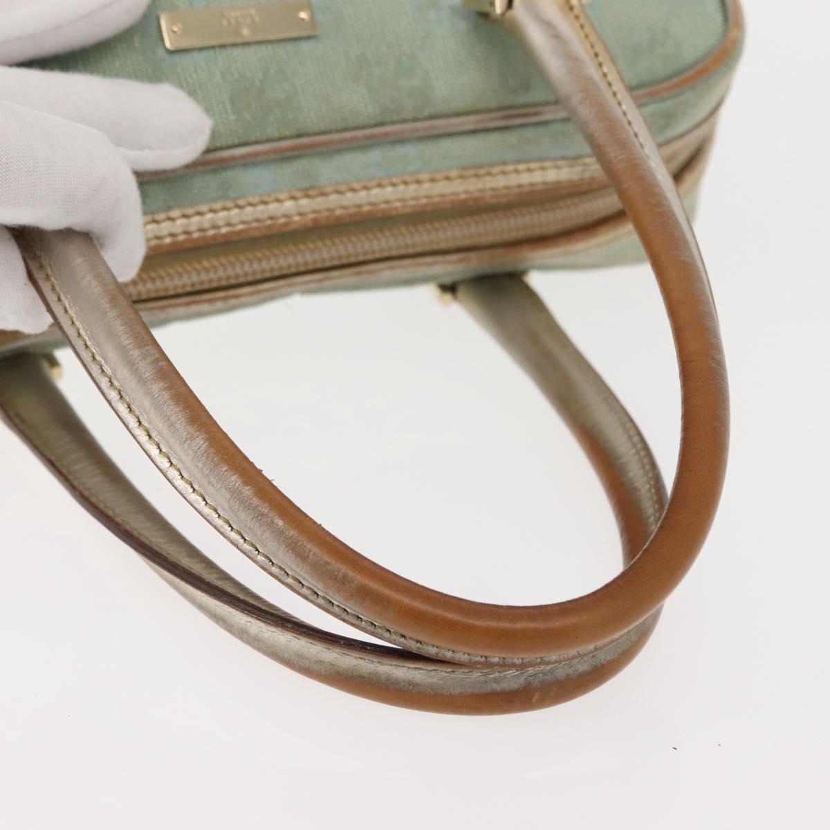 GUCCI GG Canvas Hand Bag Peppermint Gold 000 0852 Auth 146975