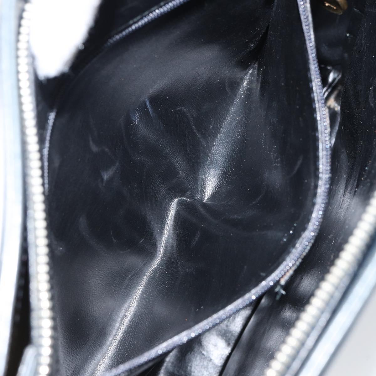 Salvatore Ferragamo Gancini Tote Bag Leather Navy Gold Auth 146978