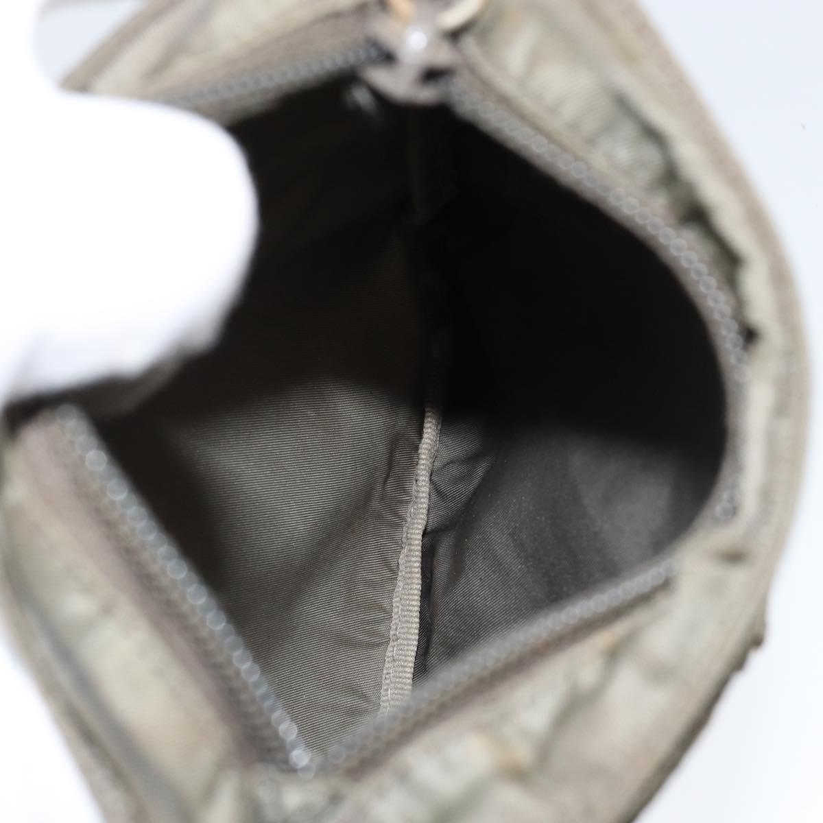 PRADA Shoulder Bag Nylon Khaki Silver Auth 146984