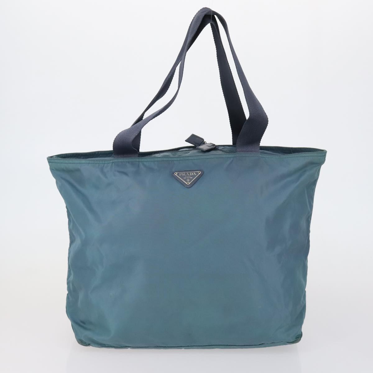 PRADA Tote Bag Nylon 3Set Green Blue Auth 146985