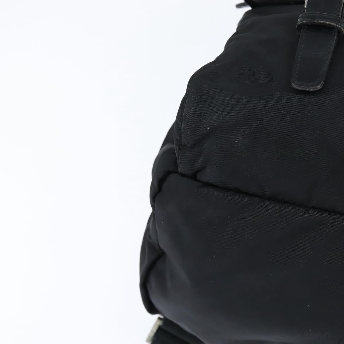 PRADA Backpack Nylon Black Silver Auth 146986