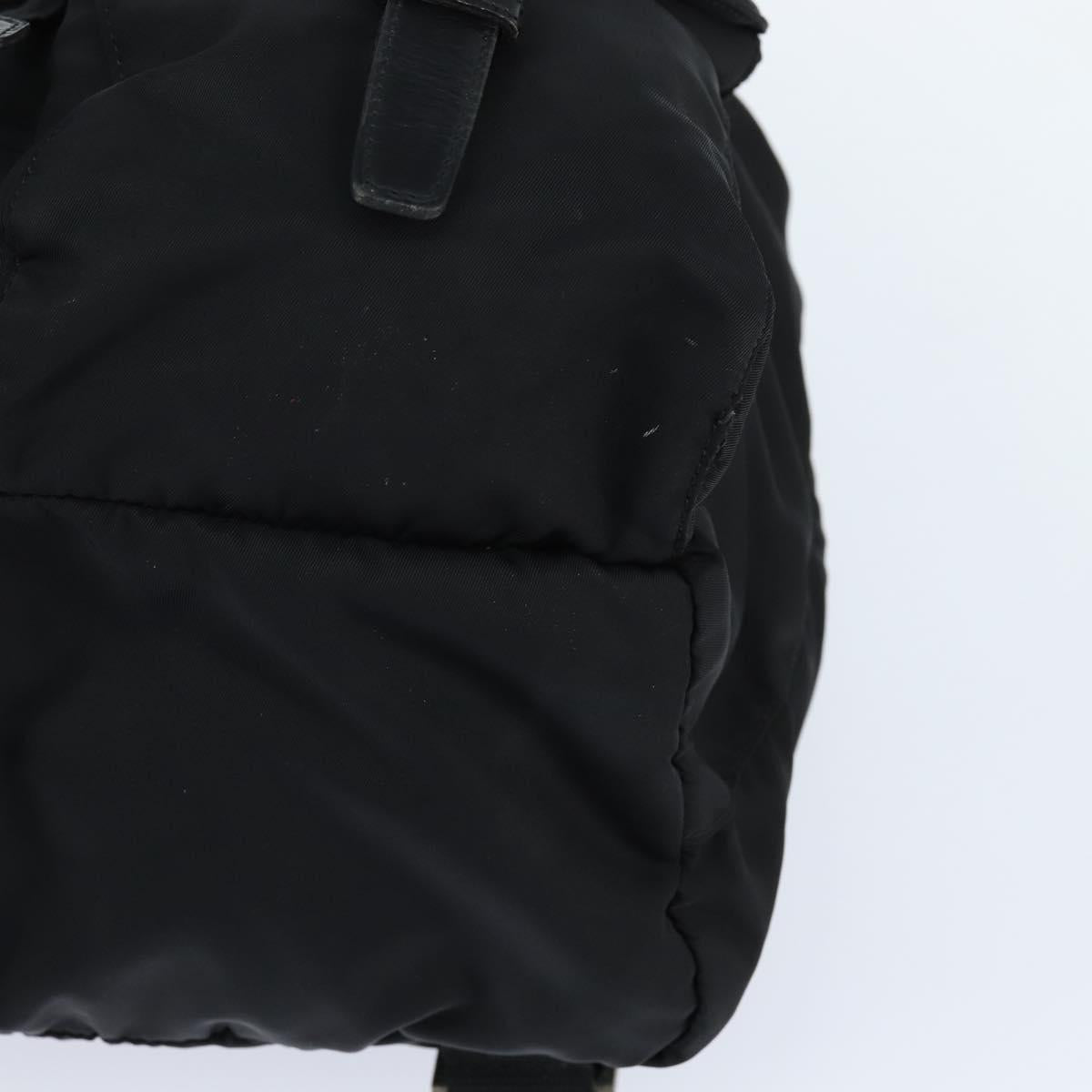 PRADA Backpack Nylon Black Silver Auth 146986