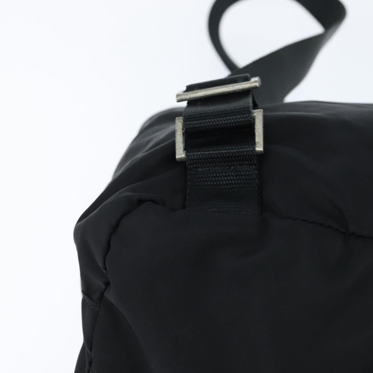 PRADA Backpack Nylon Black Silver Auth 146986