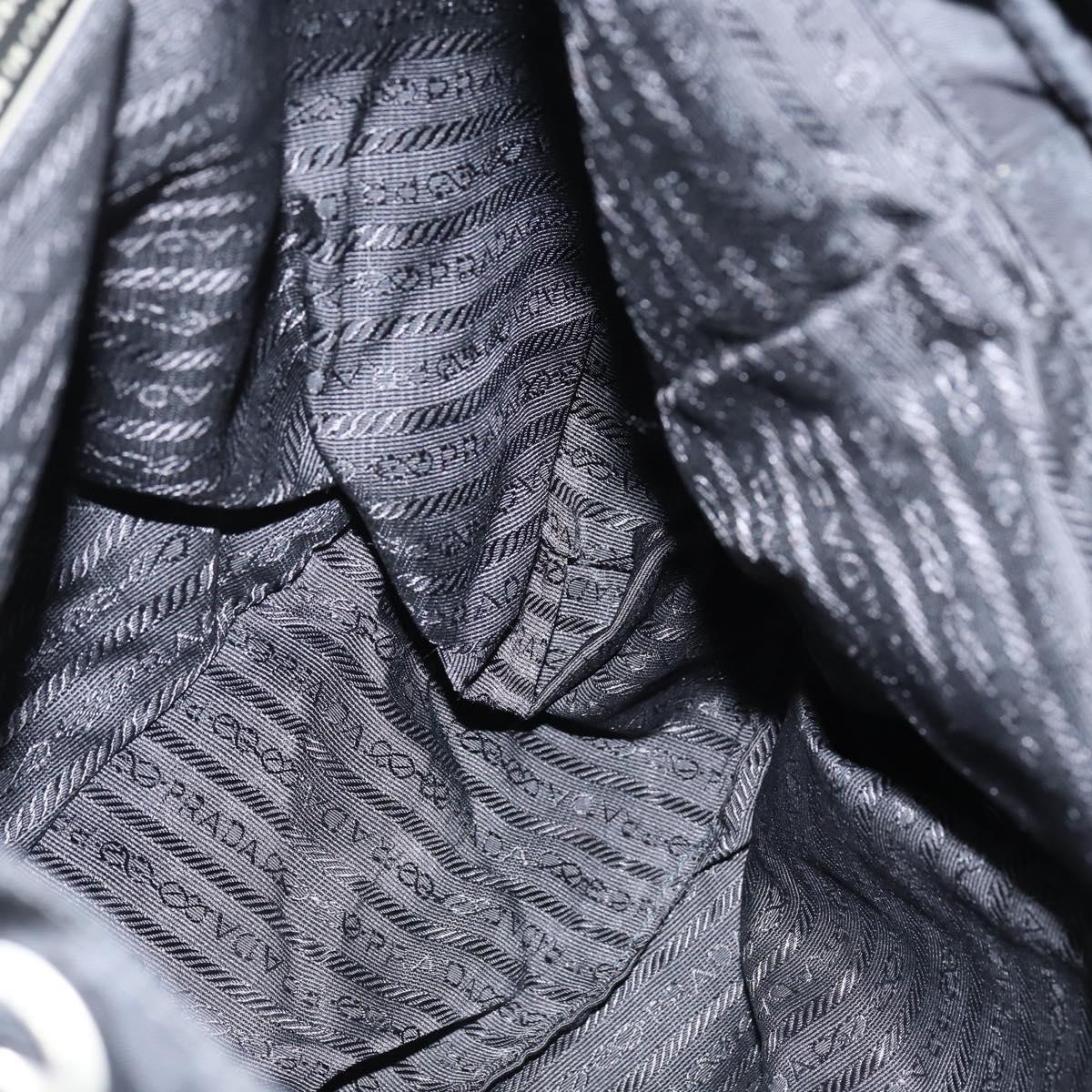 PRADA Backpack Nylon Black Silver Auth 146986