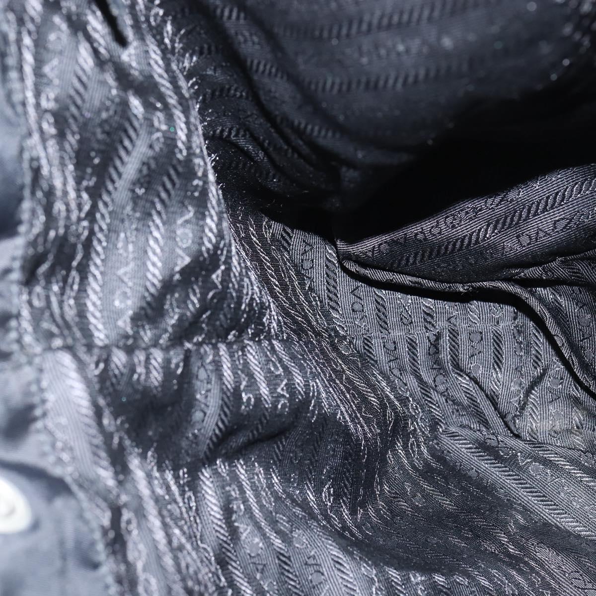 PRADA Backpack Nylon Black Silver Auth 146986