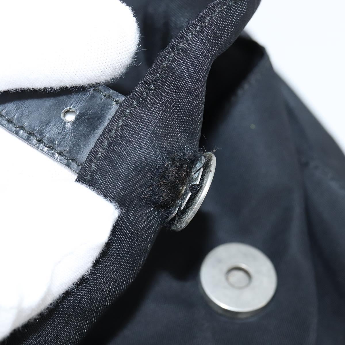 PRADA Backpack Nylon Black Silver Auth 146986