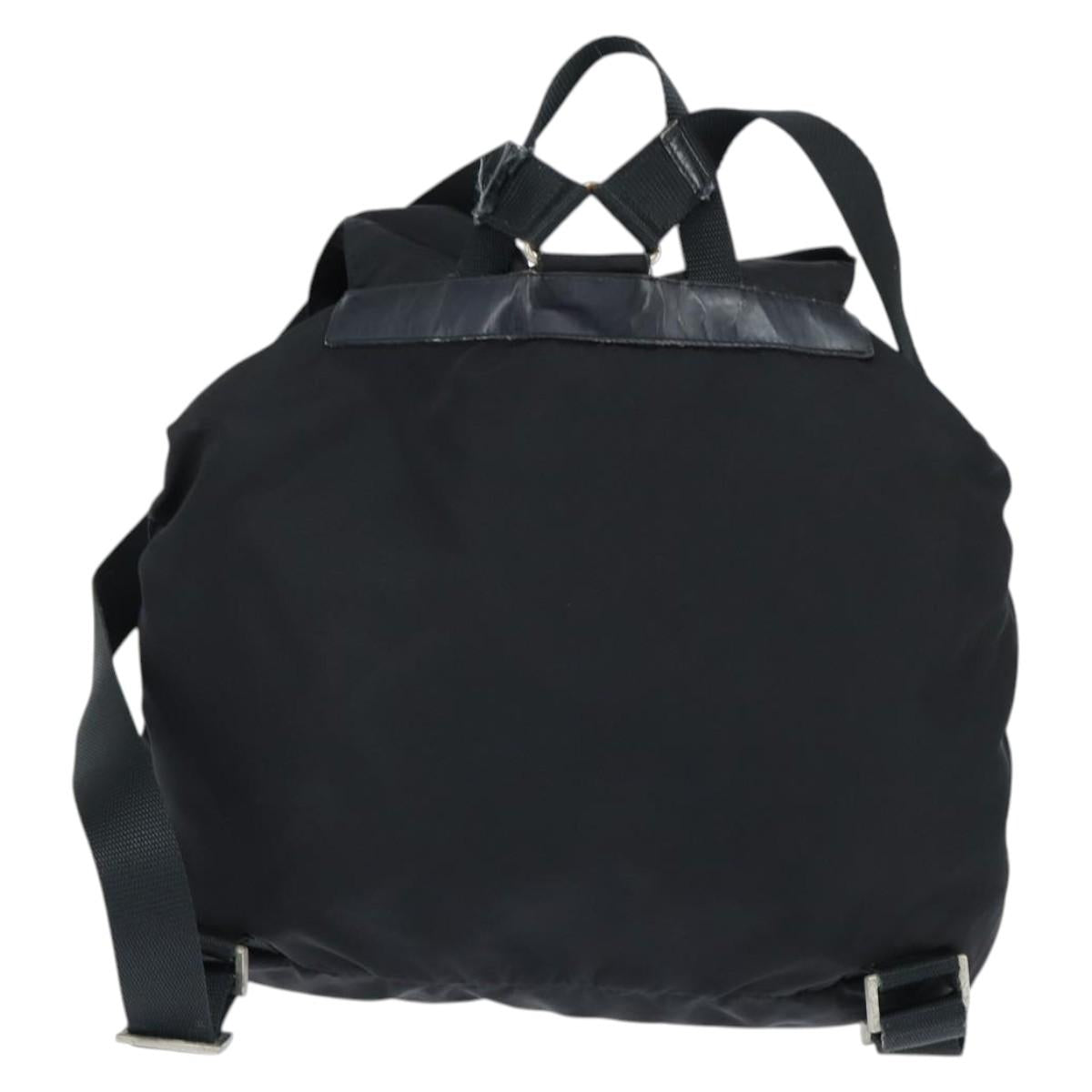 PRADA Backpack Nylon Black Silver Auth 146986
