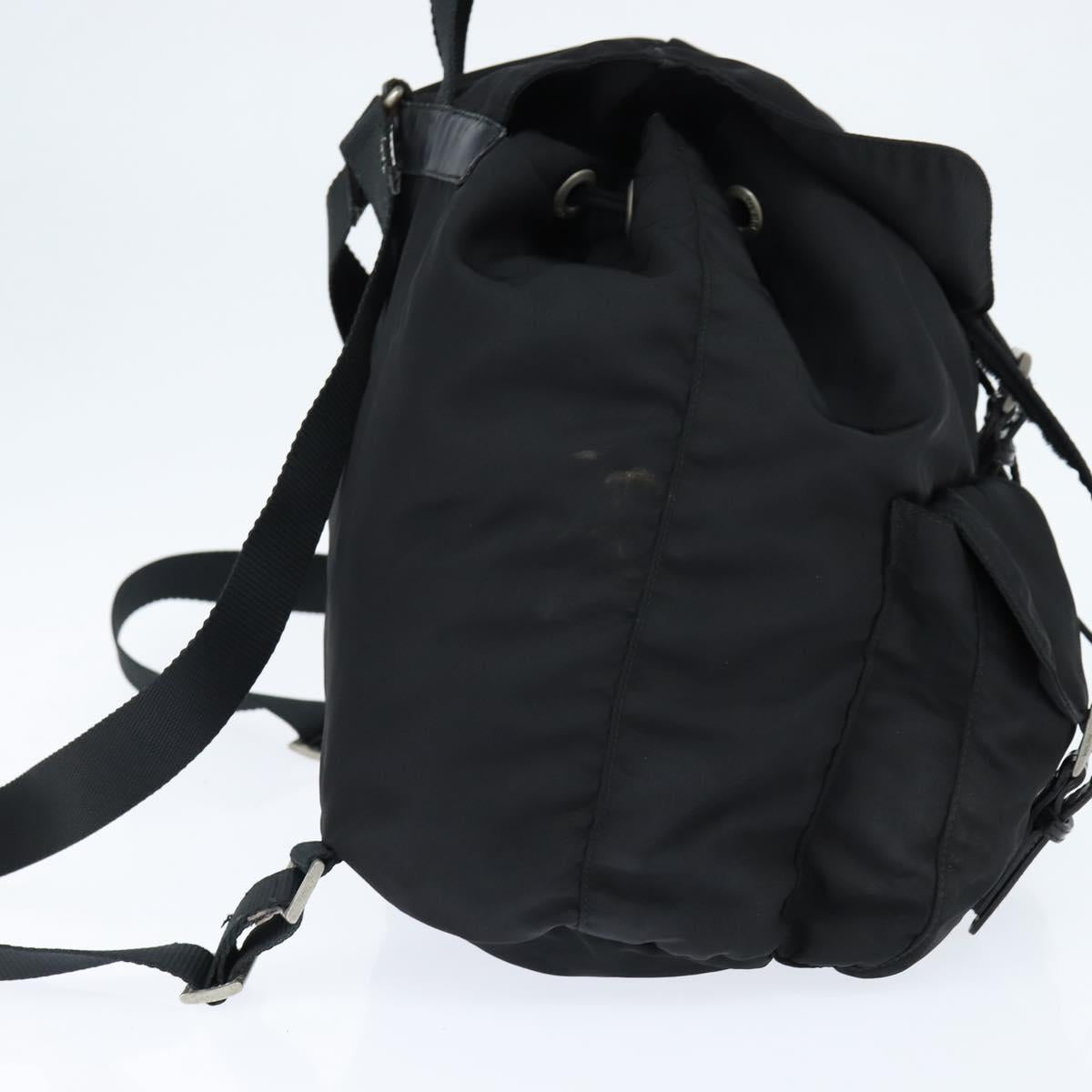PRADA Backpack Nylon Black Silver Auth 146986