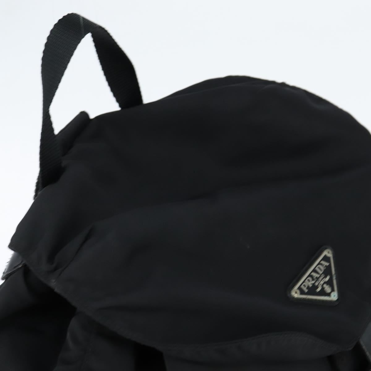 PRADA Backpack Nylon Black Silver Auth 146986