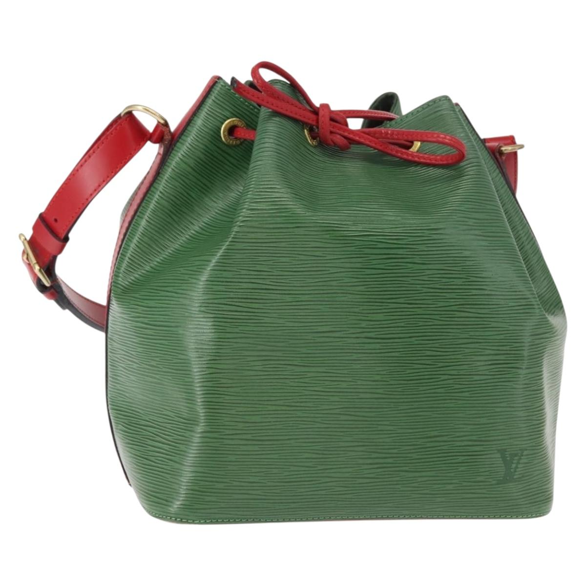 LOUIS VUITTON Epi Petit Noe Shoulder Bag bicolor Green Red M44147 LV Auth 146993