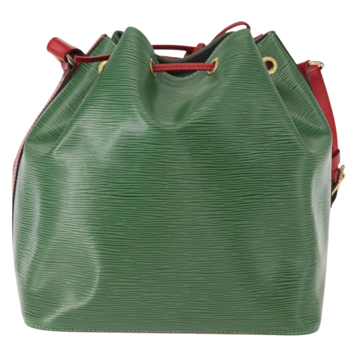 LOUIS VUITTON Epi Petit Noe Shoulder Bag bicolor Green Red M44147 LV Auth 146993