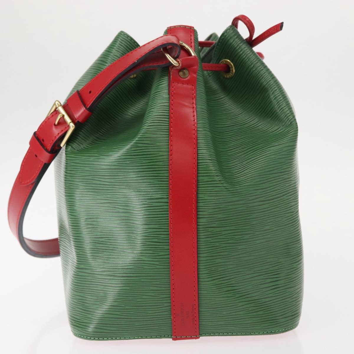 LOUIS VUITTON Epi Petit Noe Shoulder Bag bicolor Green Red M44147 LV Auth 146993