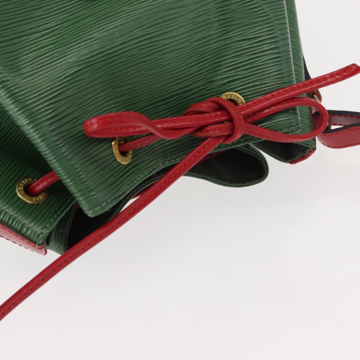 LOUIS VUITTON Epi Petit Noe Shoulder Bag bicolor Green Red M44147 LV Auth 146993
