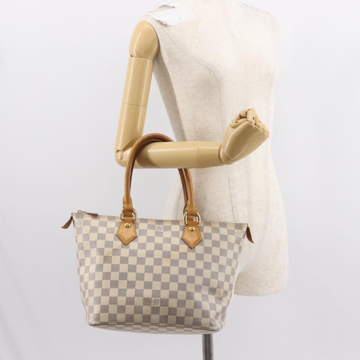 LOUIS VUITTON Damier Azur Saleya PM Tote Bag N51186 LV Auth 146995
