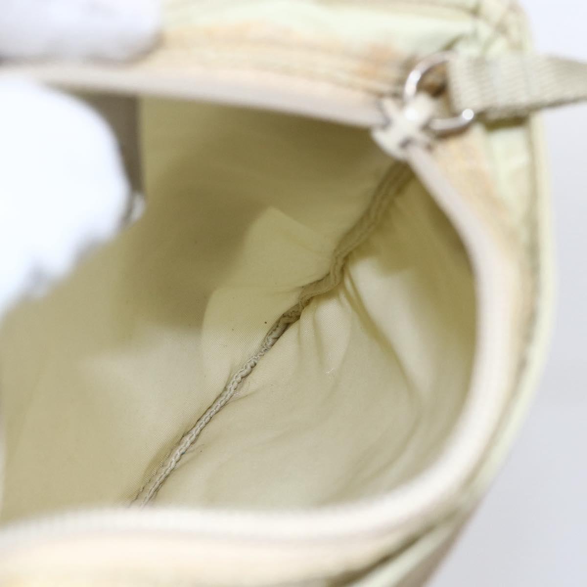 PRADA Shoulder Bag Nylon Beige Silver Auth 146997