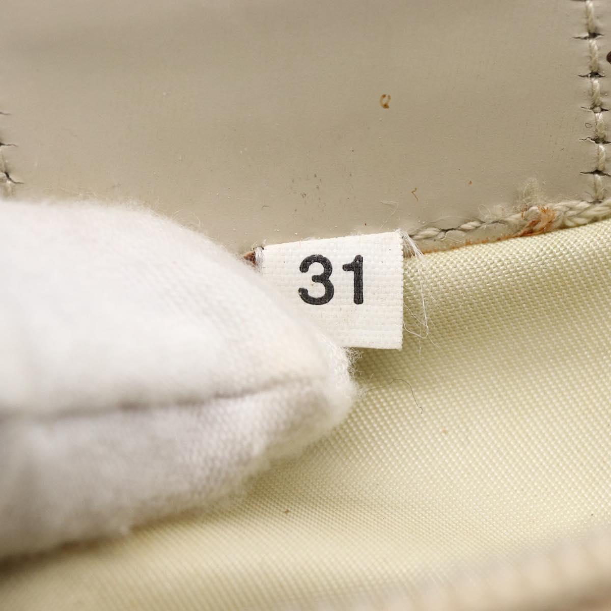 PRADA Shoulder Bag Nylon Beige Silver Auth 146997