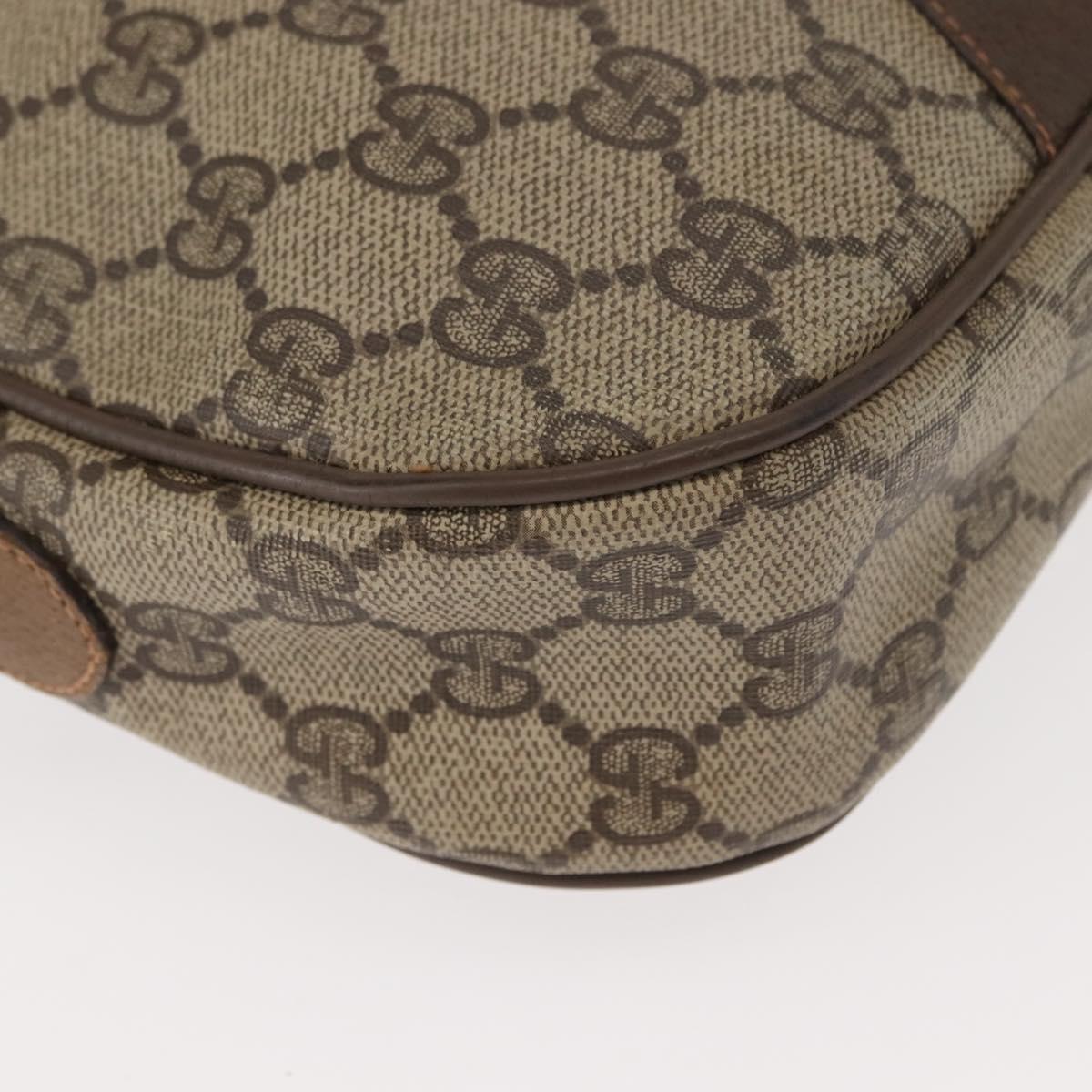 GUCCI GG Supreme Web Sherry Line Bag PVC Beige Brown 89 01 034 Auth 146999