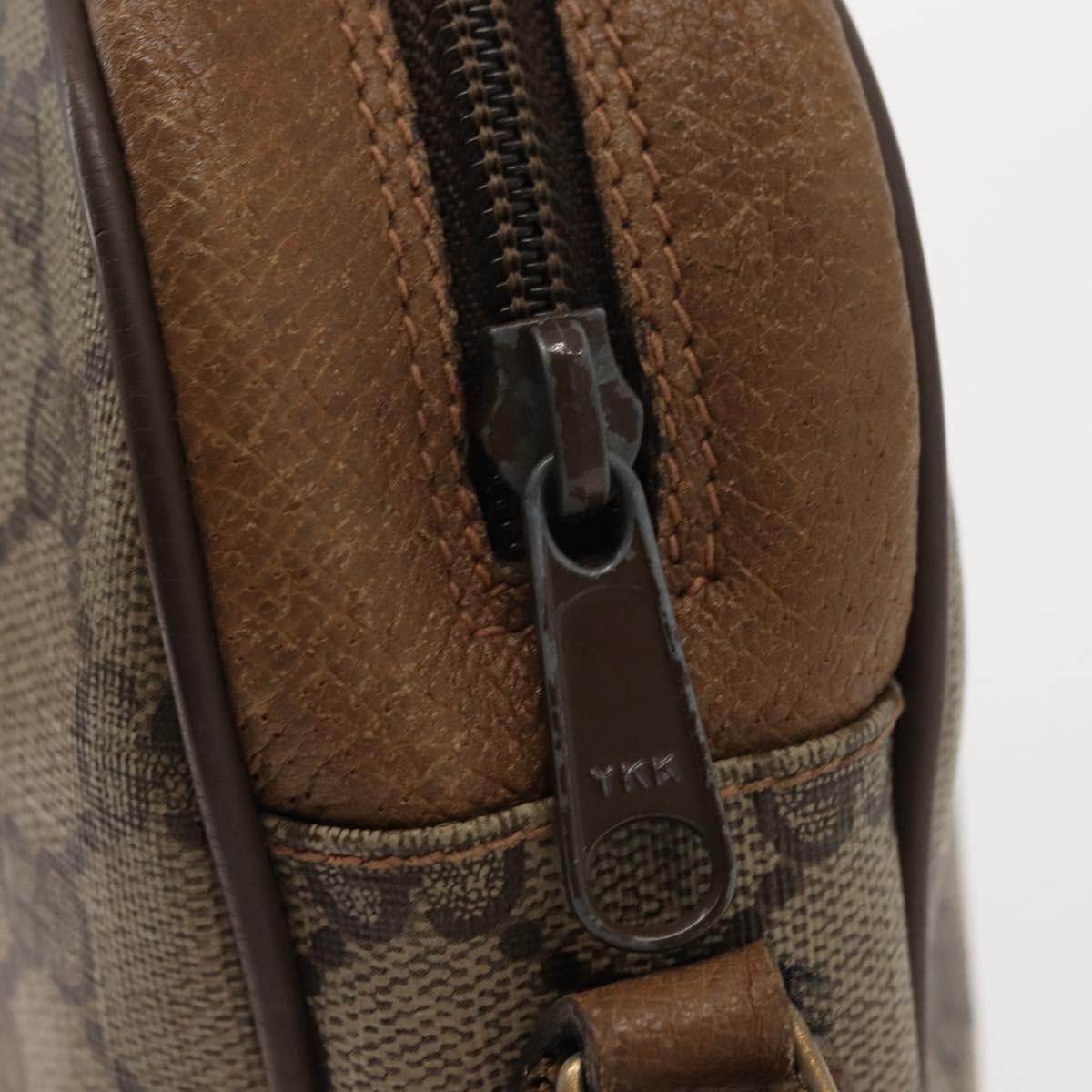 GUCCI GG Supreme Web Sherry Line Bag PVC Beige Brown 89 01 034 Auth 146999