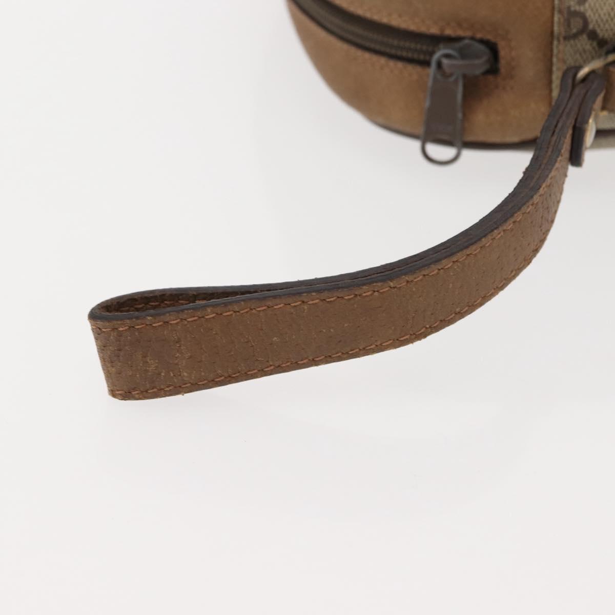 GUCCI GG Supreme Web Sherry Line Bag PVC Beige Brown 89 01 034 Auth 146999