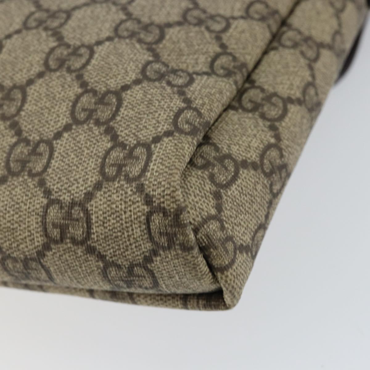 GUCCI GG Supreme Shoulder Bag PVC Beige Gold 223666 Auth 147008