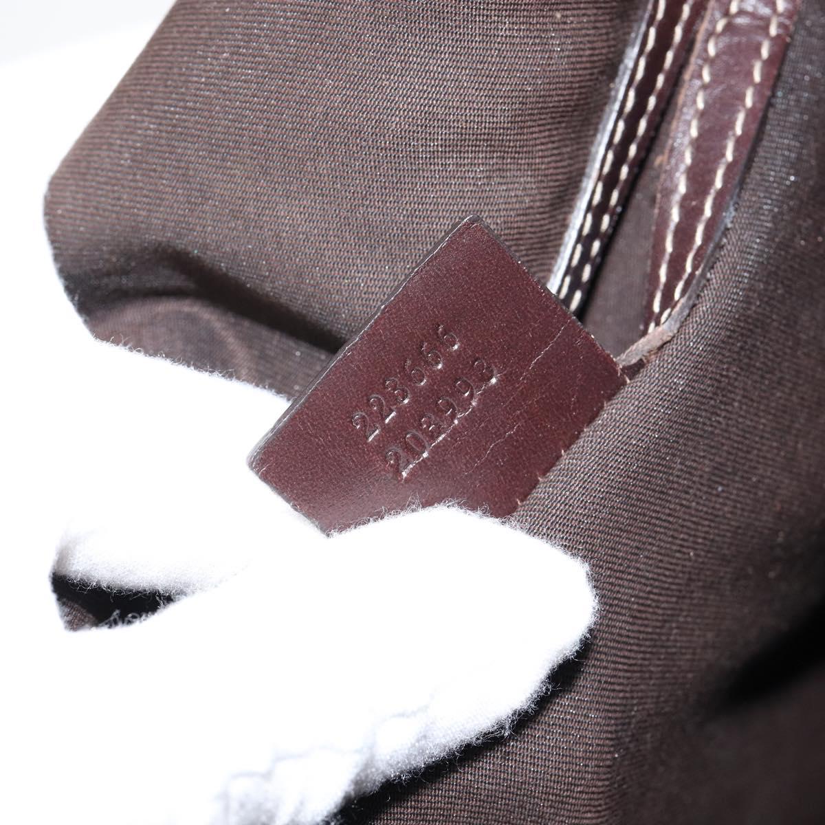 GUCCI GG Supreme Shoulder Bag PVC Beige Gold 223666 Auth 147008