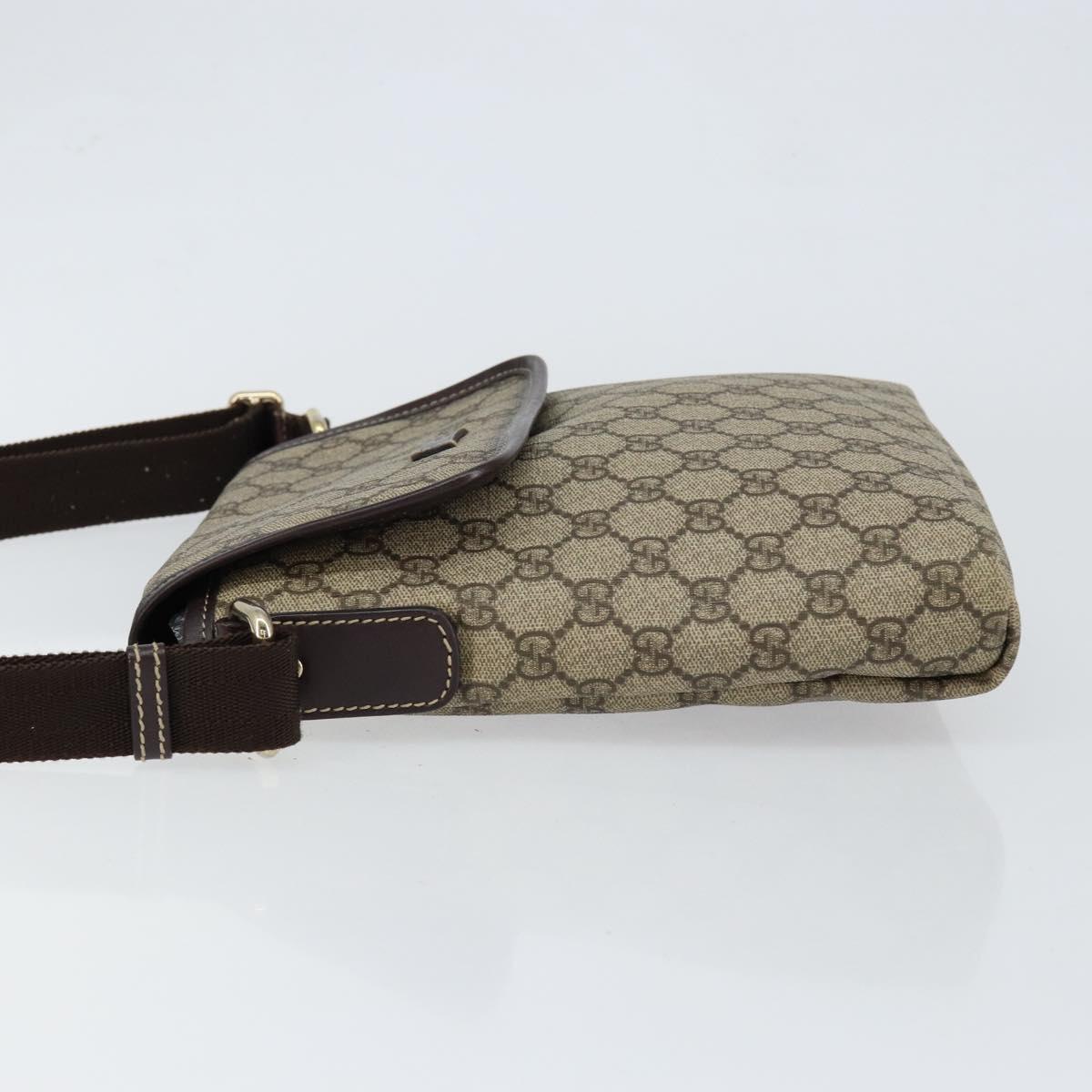 GUCCI GG Supreme Shoulder Bag PVC Beige Gold 223666 Auth 147008